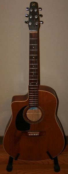 Seagull Godin S6+CW Left Hand Acoustic / Electric Guitar & Case