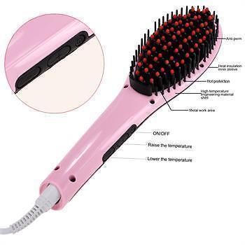 Electric Fast Hair Straightener Comb LCD Iron Brush Tool HQT-906