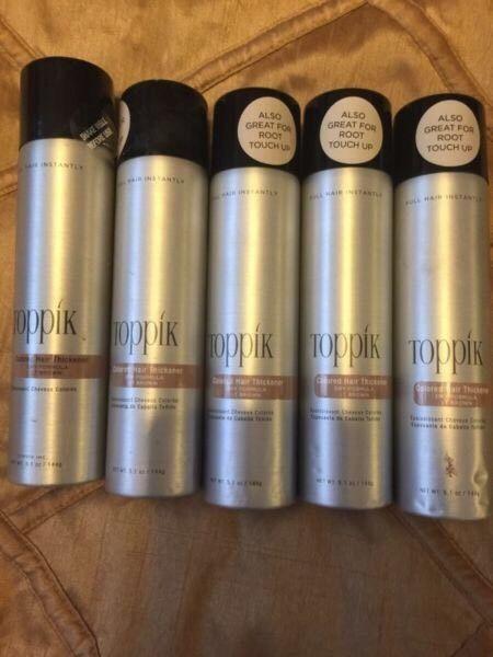 5 Tins TOPPIK Hair Thickener & Root touchup