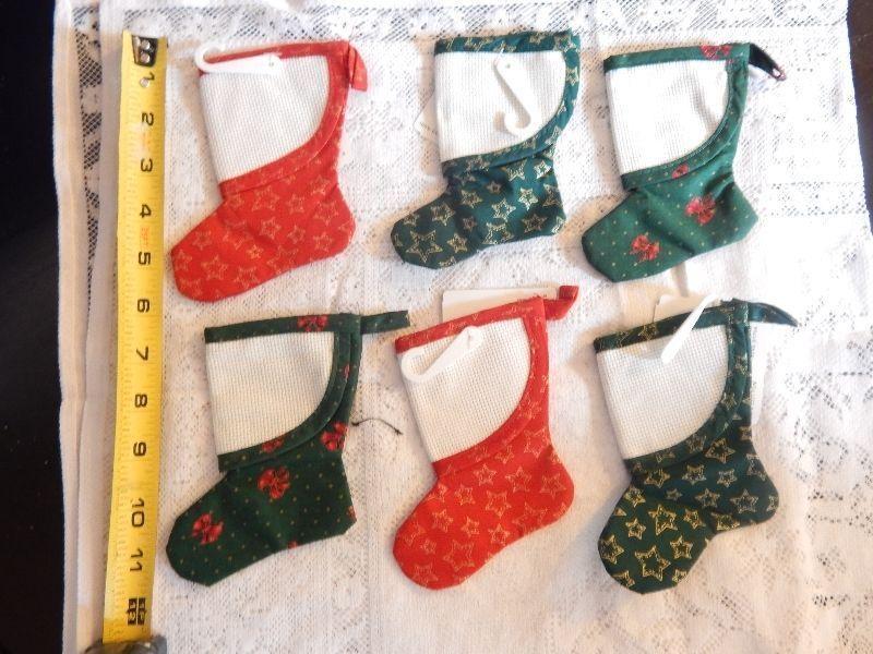 6 Mini Cross Stich Stockings