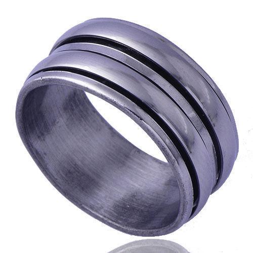 Half Spinner Band Ring Stainless Steel Sz: 12