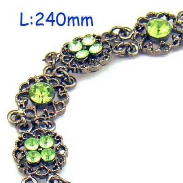 Charm Silver Plate Gemstone Flower Chain Bracelet--NEW!!