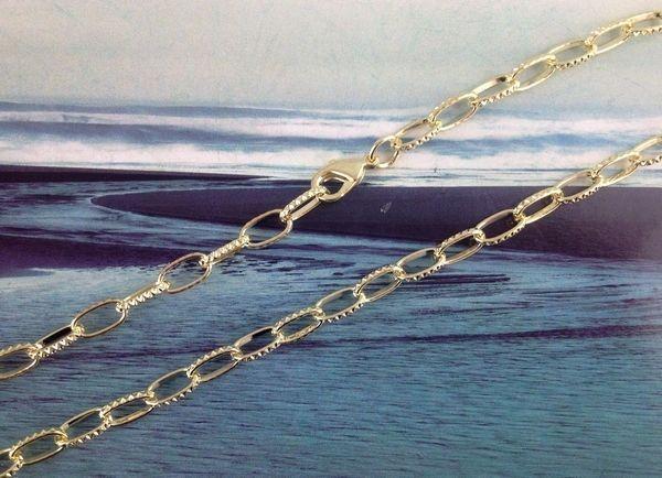Gold Plated Textured link chain necklaces 24
