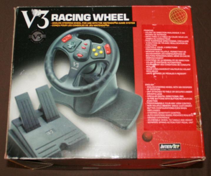 Nintendo 64 InterAct V3 Racing Wheel & Pedals with Original Box