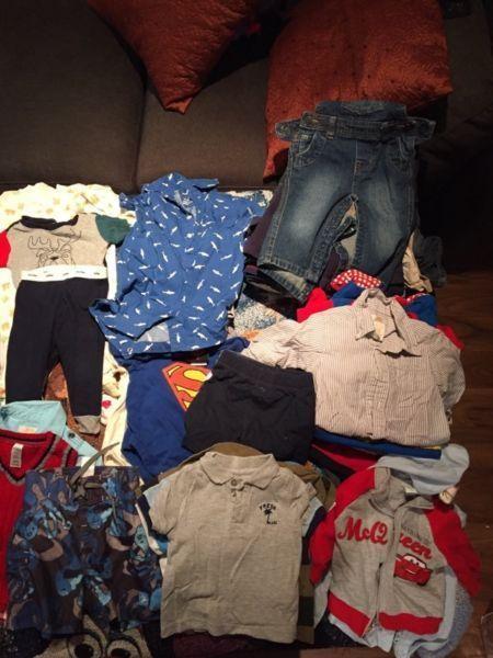 Large collection of baby boy clothing 6-12 months