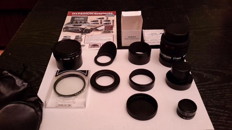 21mm Hyperion telescope eyepiece, Case and other items