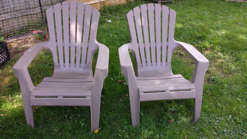 Plastic Adirondack chairs