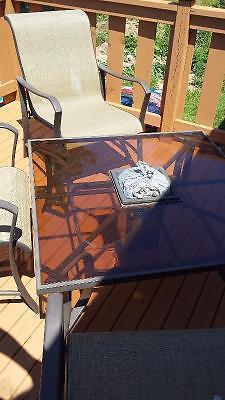 Wanted: Patio tables w/ propane rock fire pit & 4 chairs