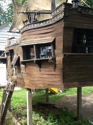 Big pirate ship boat, playground,play park,treehouse, slide,toy