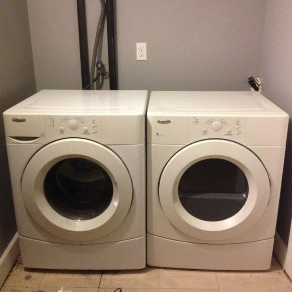 whirlpool front load washer & dryer