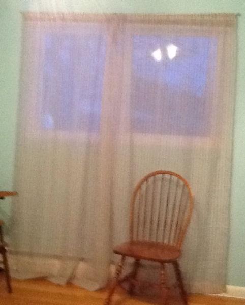 NEW 2SHEER PANELS,also BLUE/ WHITE TAB TOPS, VALANCE, SHEERS