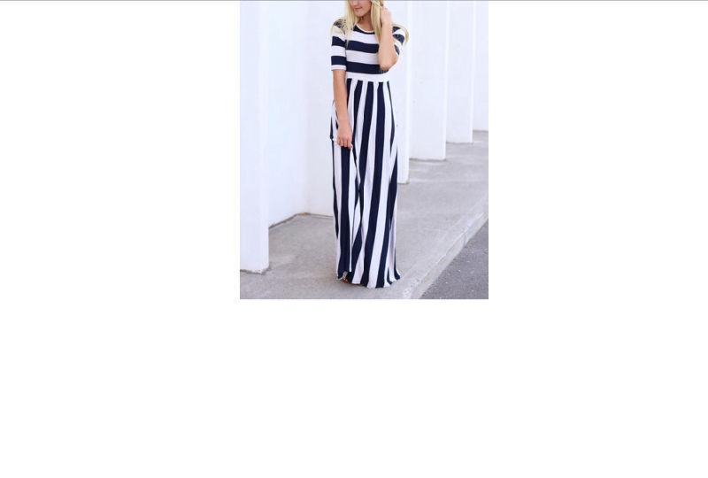 Navy&White Stripe Half-Sleeve Maxi Dress. Bought the wrong SIZE
