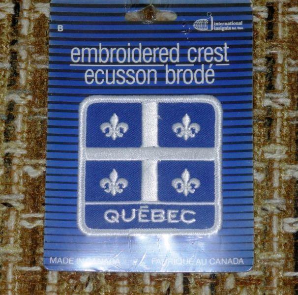 Embroidered Crest Quebec 2 3/4 X 2 3/4 inches