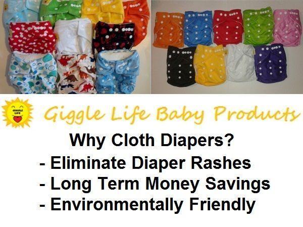 Giggle Life Cloth Diapers - Baby 7-36 lbs, Youth & Adult Sizes