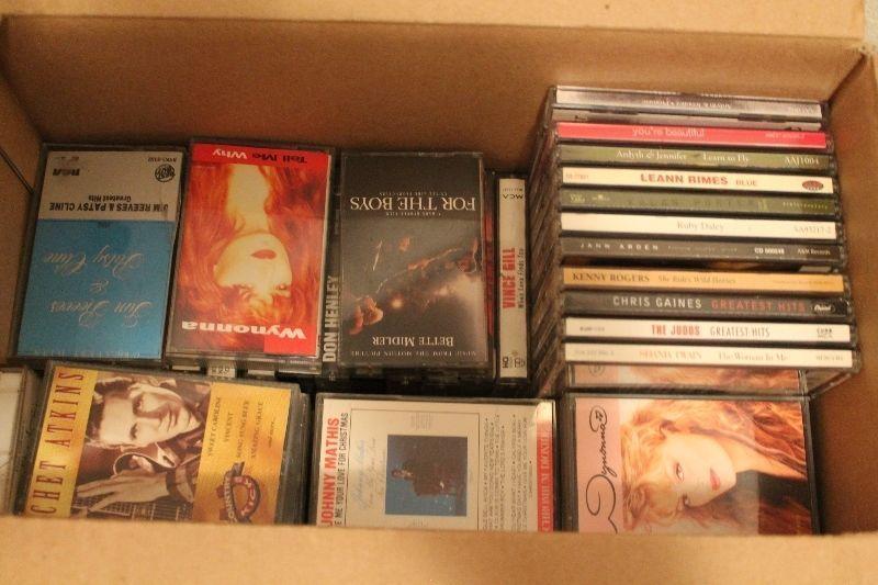 Box lot of misc CDs & Cassettes