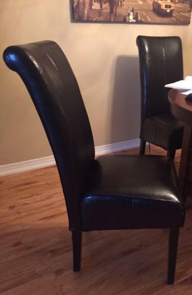 Set of Two Beautiful High Back Dinning Chairs