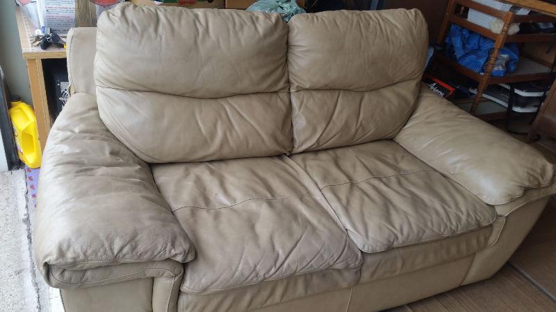 genuine leather loveseat delivery included