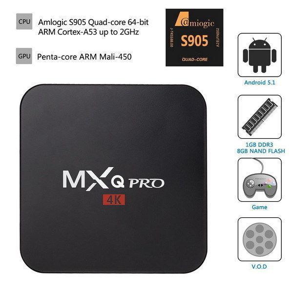 MXQ Pro android tv box running android os 5