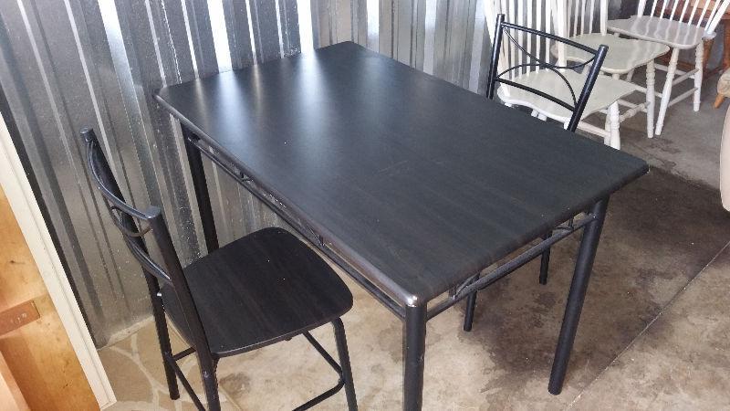 small black dining table and 2 chairs delivery included