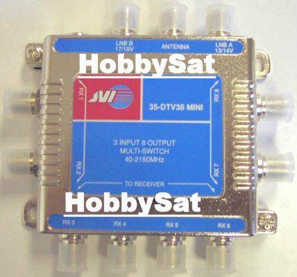 3x8 JVI 35-DTV38 mini digital 8-way lnb voltage selected multisw