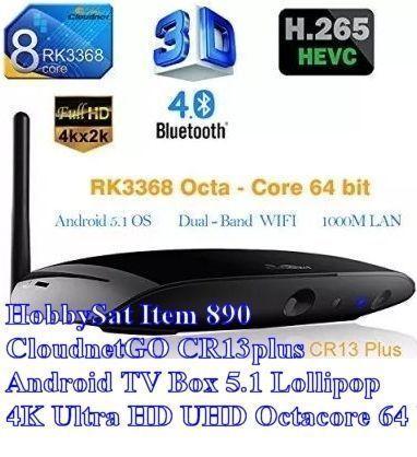 CloudnetGO CR13plus Android TV Box 5.1 4K Ultra HD UHD