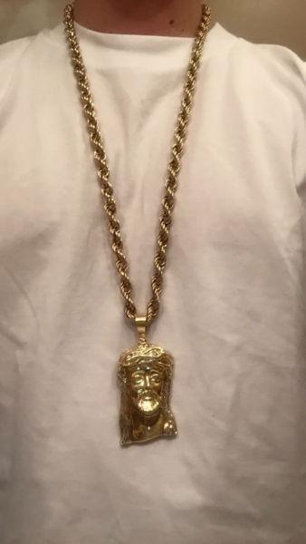 120 gram rope and Jesus piece chain