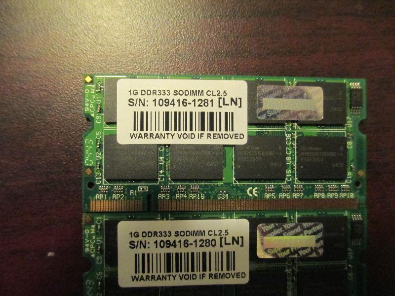 DDR333 Memory PC2700 2X 1GB