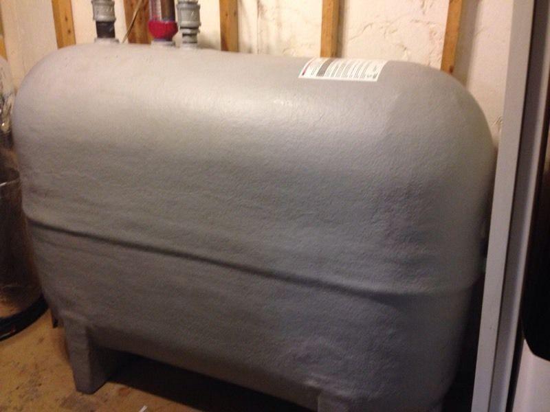 Furnace and fibreglass oil tank