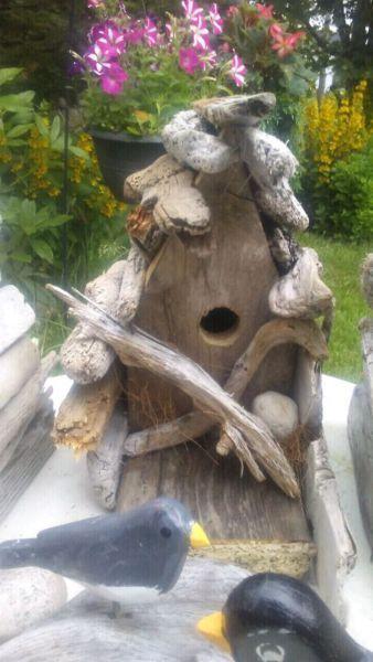 Driftwood birdhouses