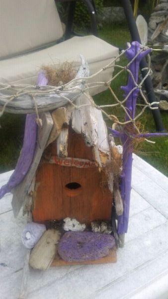 Driftwood birdhouses