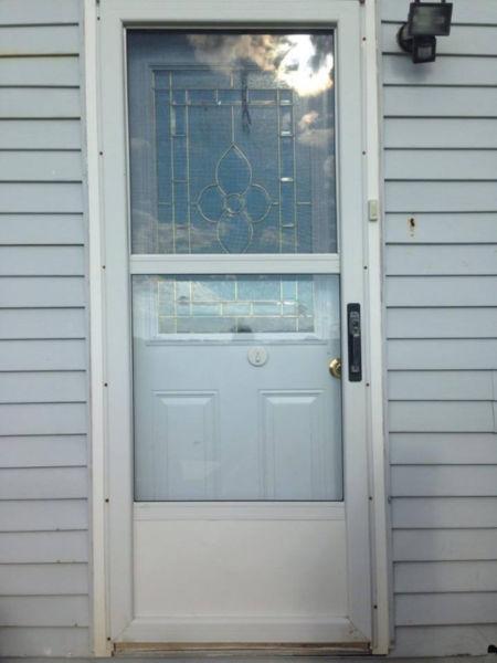 front door with side light and back door include aluminum doors