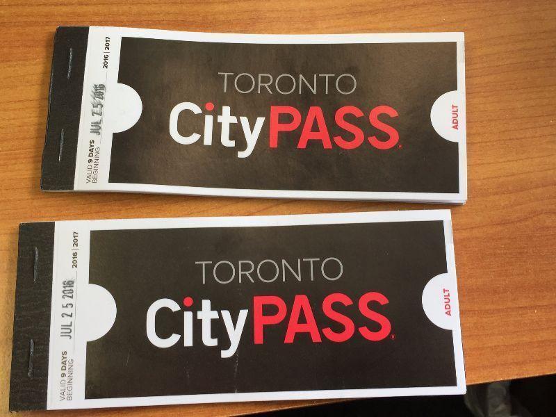 SOLD - 2 Toronto City Passes - valid until Aug 3/16