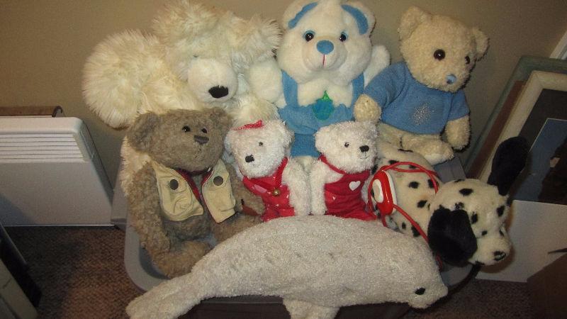 Assorted stuffed toys