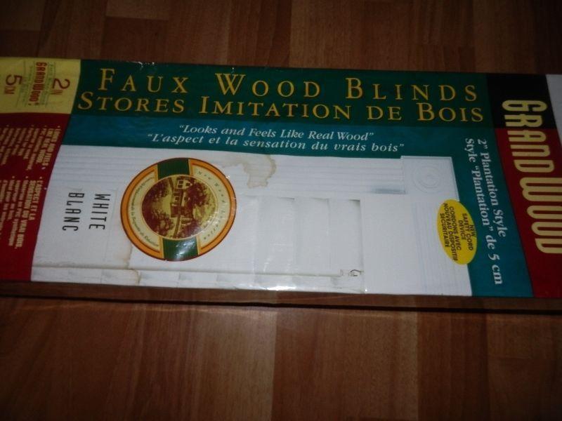 NEW WHITE FAUX WOOD BLIND