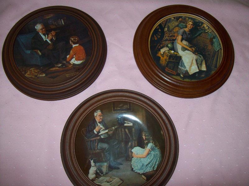 2 Collector Norman Rockwell Framed Plates