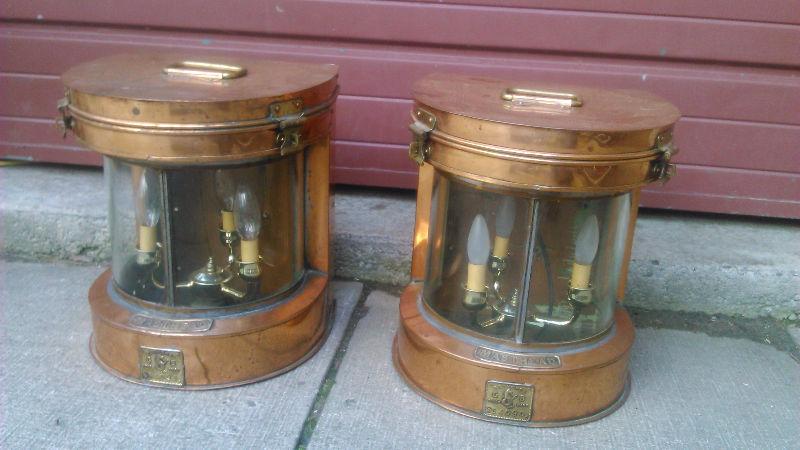 Antique Copper Ship Lanterns (Pair)