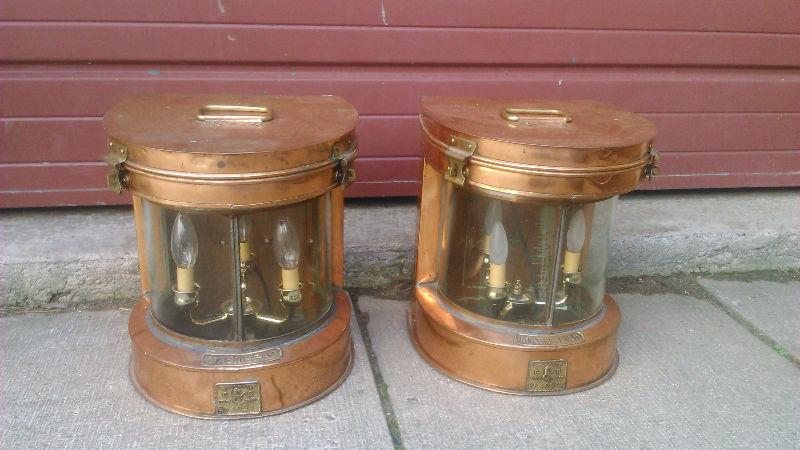 Antique Copper Ship Lanterns (Pair)