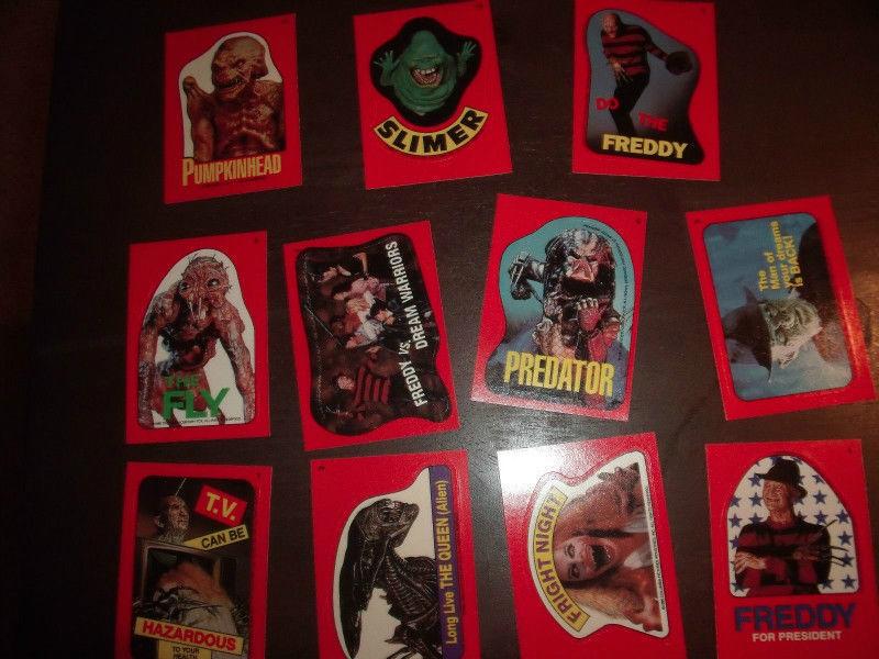 FRIGHT FLICKS 1988 TOPPS COMPLETE CARD & STICKER SET 4 WRAPPERS