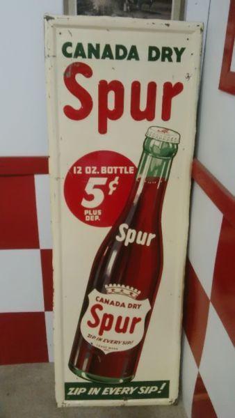 Vintage Canada Dry Spur Soda Sign