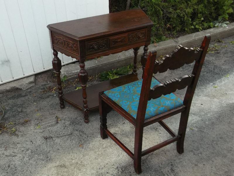 for Sale!! small antique desk and chair