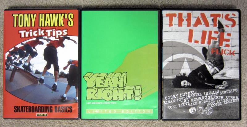 Skateboard DVD's (Tony Hawk, Erick Koston, Corey Duffel, etc.)