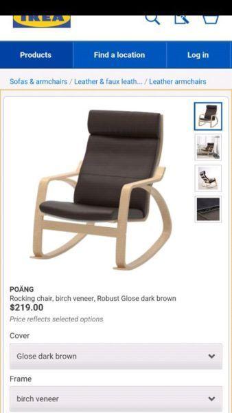 Ikea Poang rocking chair and footstool