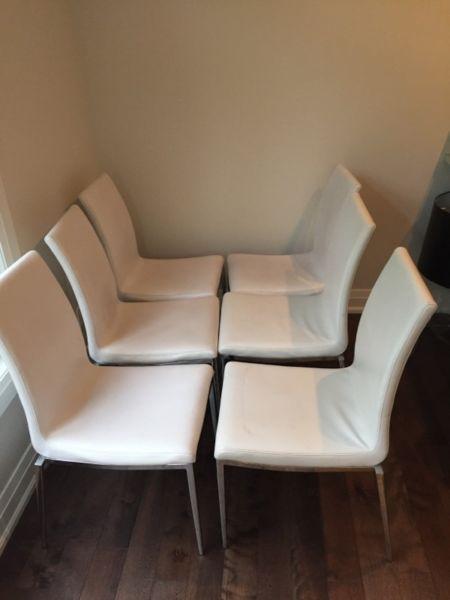 Modern White Leather Chairs