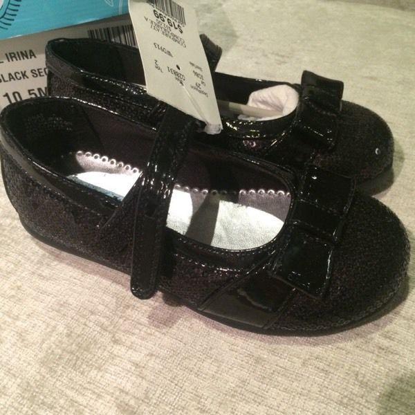Size 10.5 girls party shoes black