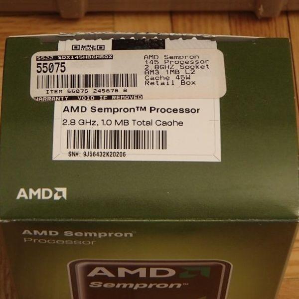 AMD Sempron 145 Sargas 2.8GHz AM3 45W CPU Desktop Processor