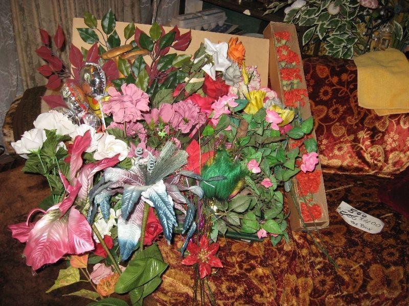 SILK FLOWERS $4 A LARGE BOX