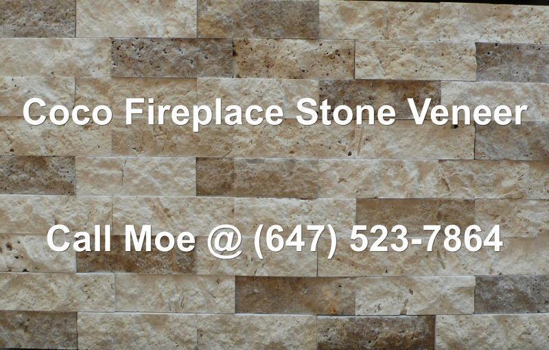 Coco Fireplace Stone Veneer Beige Brown Fireplace Wall Cladding