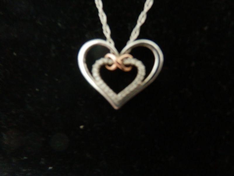 DOUBLE HEART DIAMOND NECKLACE AND RING