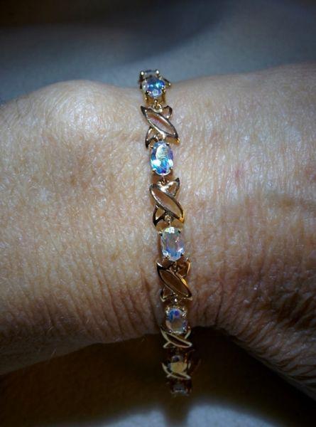 14K Gold Moonlight Topaz Bracelet With FREE Ring