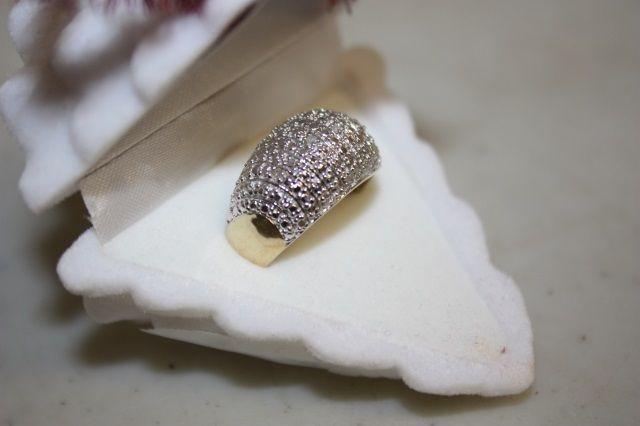 Genuine Diamond Ring 925 silver & gold size 7